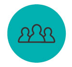 Icon with an outline of a team of people