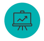 Icon of a graph with an arrow pointing up