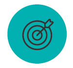 A bullseye with a dark in the middle.